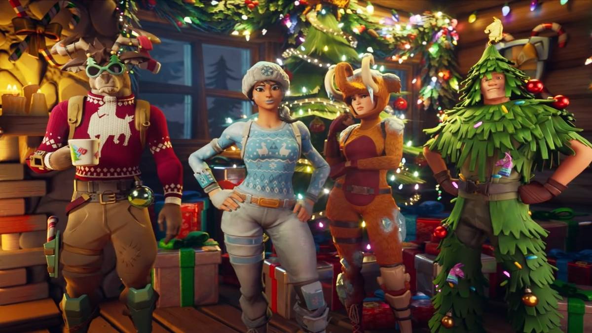 fortnite winterfest group picture in costume