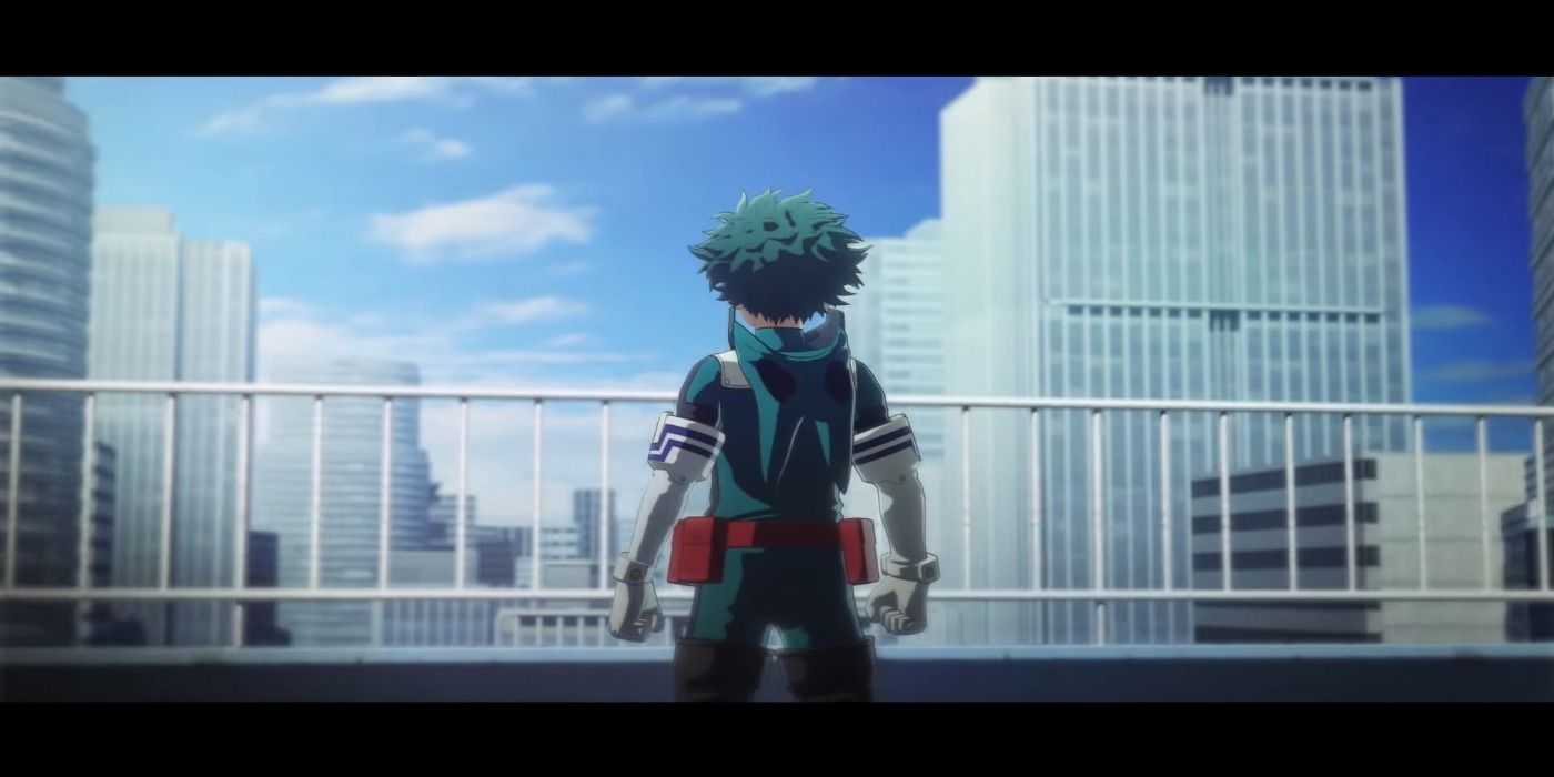 my hero ones justice 2 deku standing on building