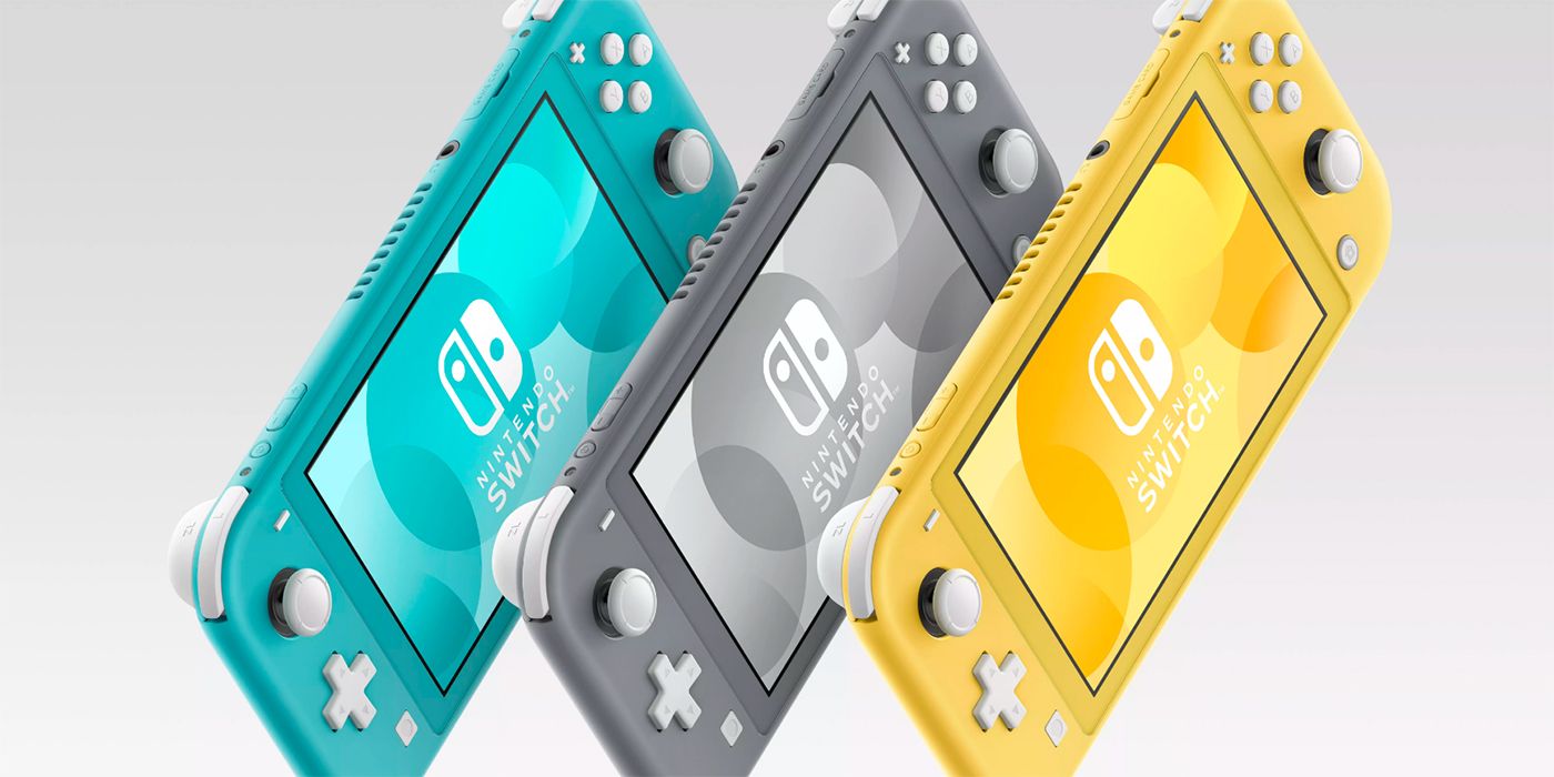 nintendo switch lite consoles in green gray and yellow