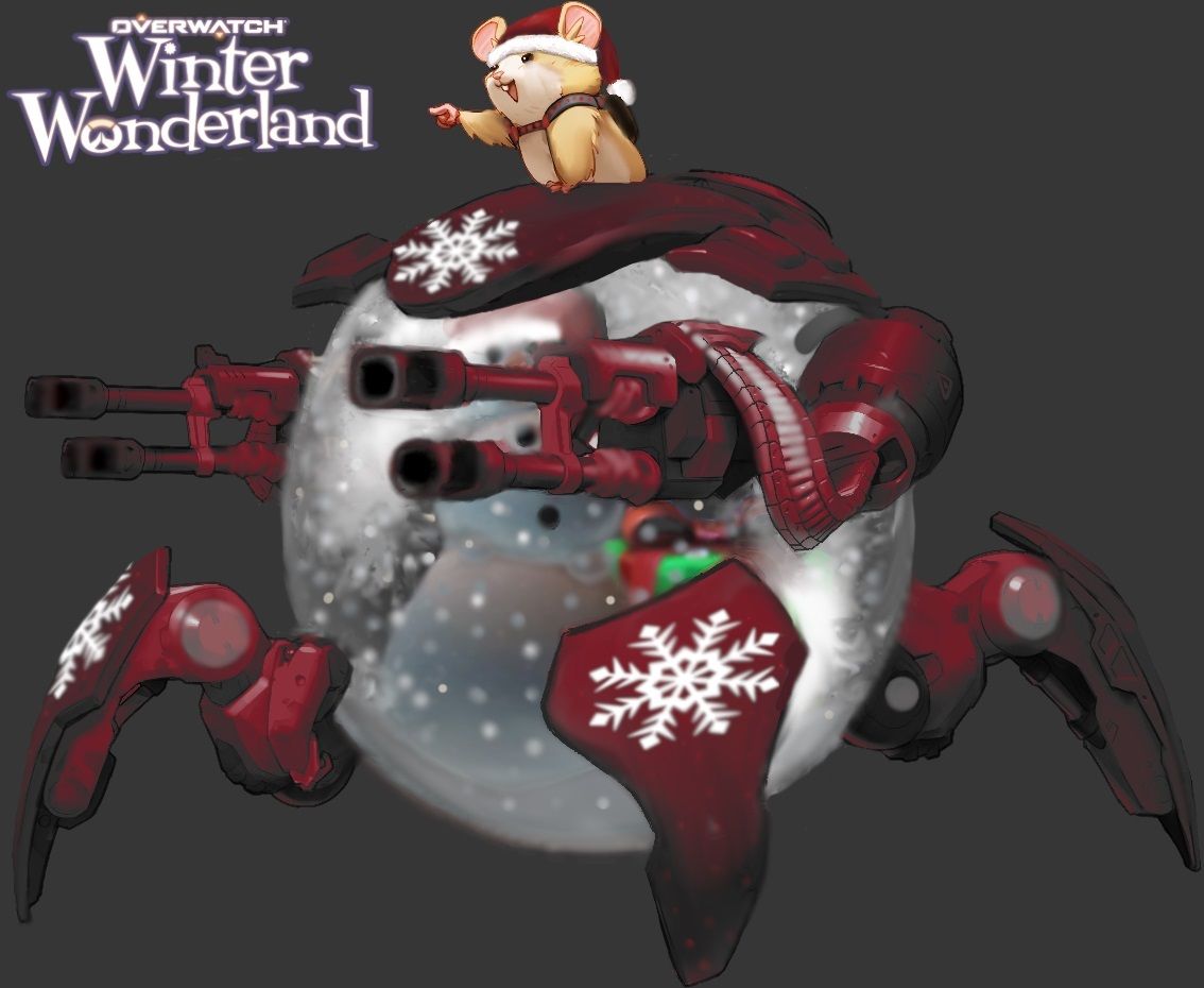 fan creates overwatch christmas skin for wrecking ball