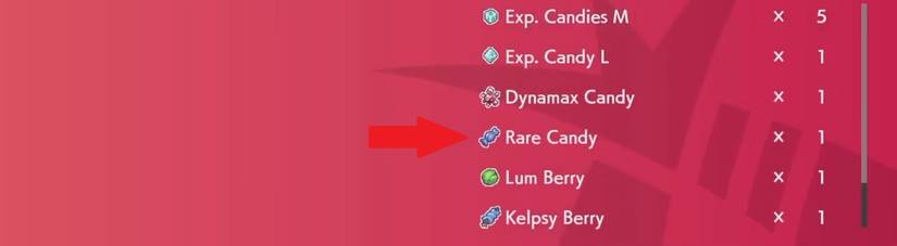 pokemon sword and shield rare candy raid battle reward
