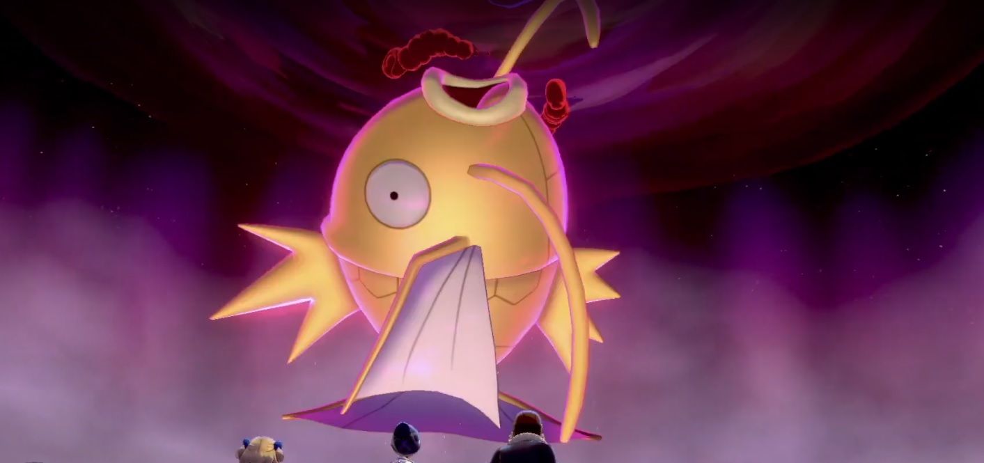 pokemon sword and shield screenshot of shiny magikarp raid battle