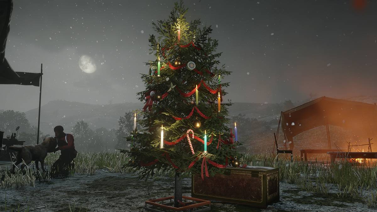 red dead online christmas tree camp