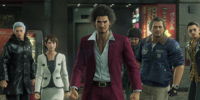 yakuza like a dragon ichiban with the members of his team