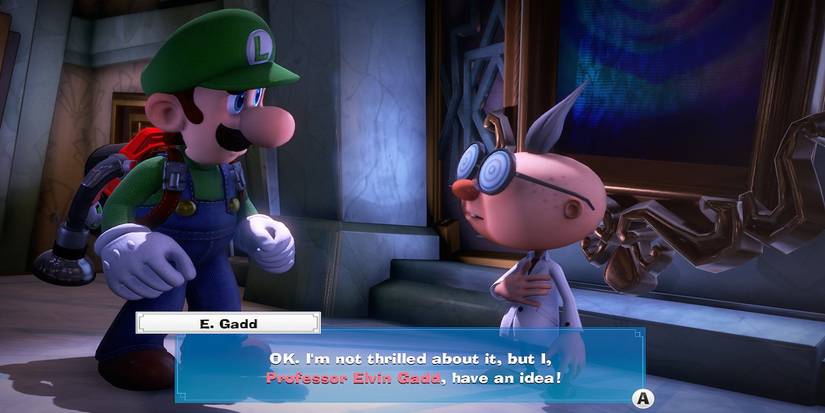 Professor E. Gadd talking to Luigi
