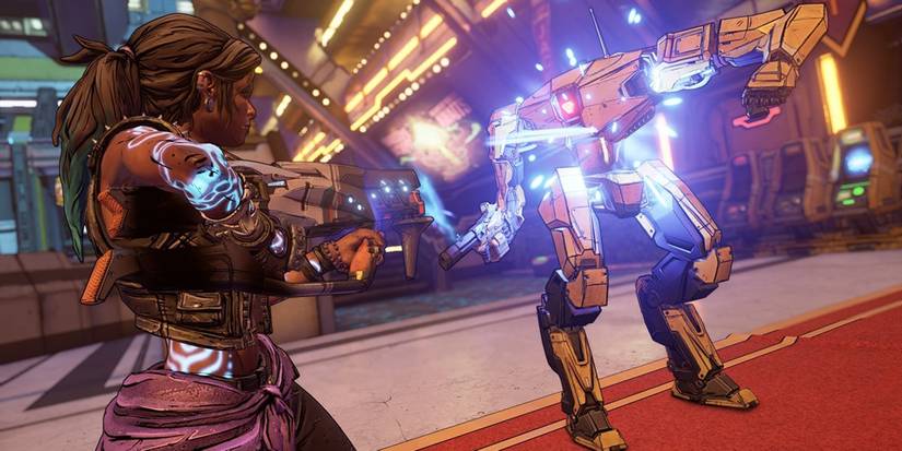Amara shooting robot in Borderlands 3