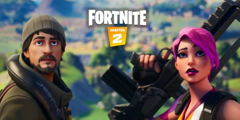 fortnite chapter 2 teaser pictures two character avatars and weapon