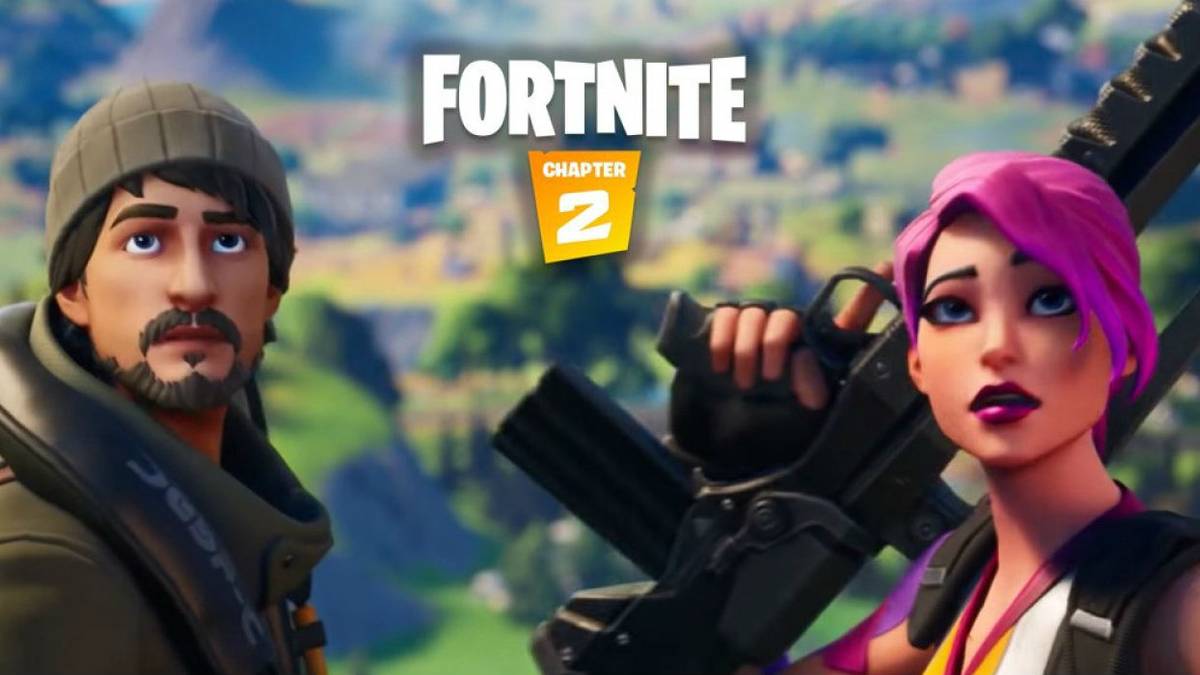 fortnite chapter 2 teaser pictures two character avatars and weapon