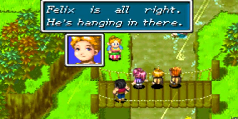 A text box from Golden Sun saying that Felix is alright