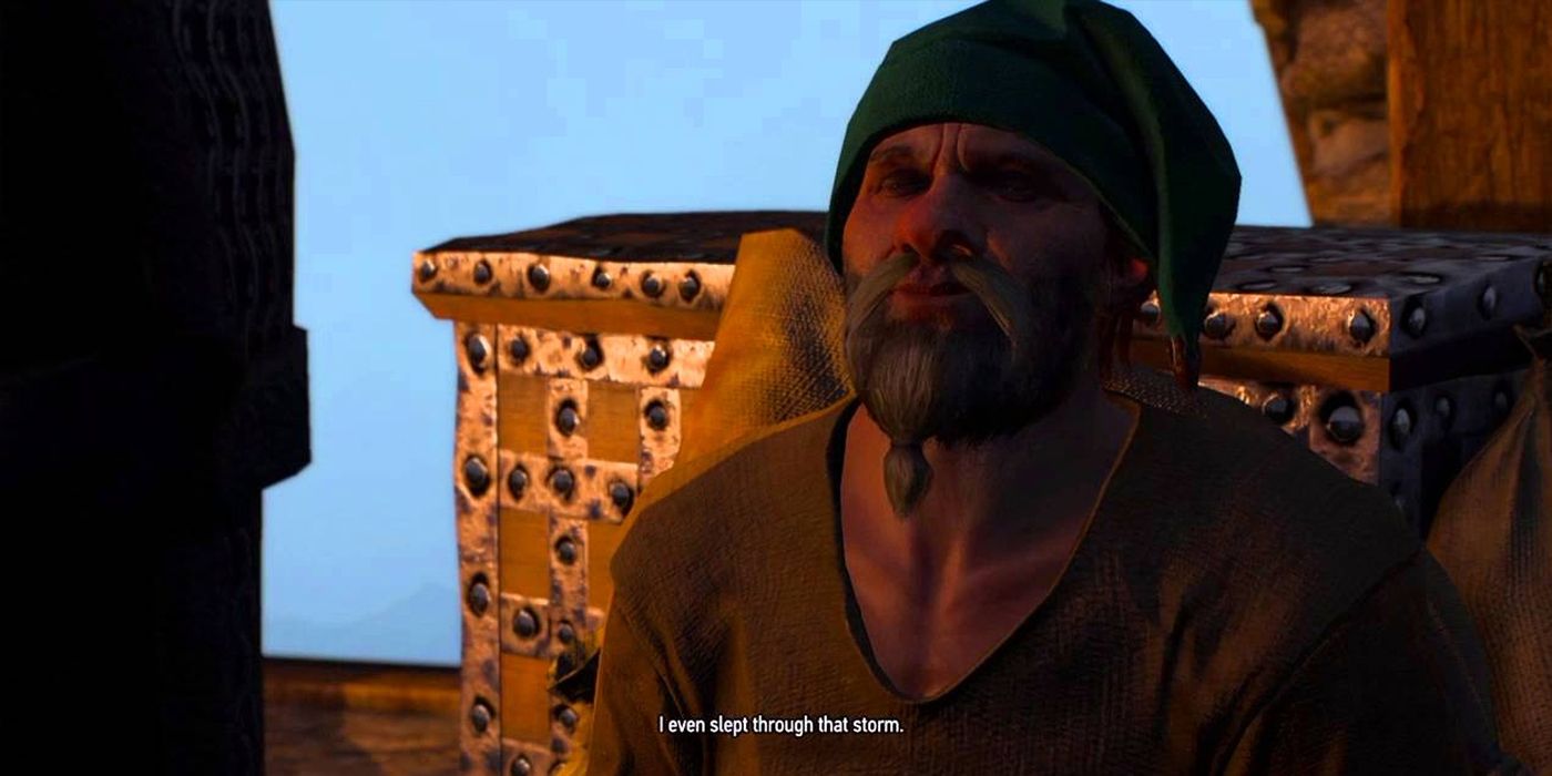 The narcoleptic dwarf in the Isle of Mists quests in The Witcher 3
