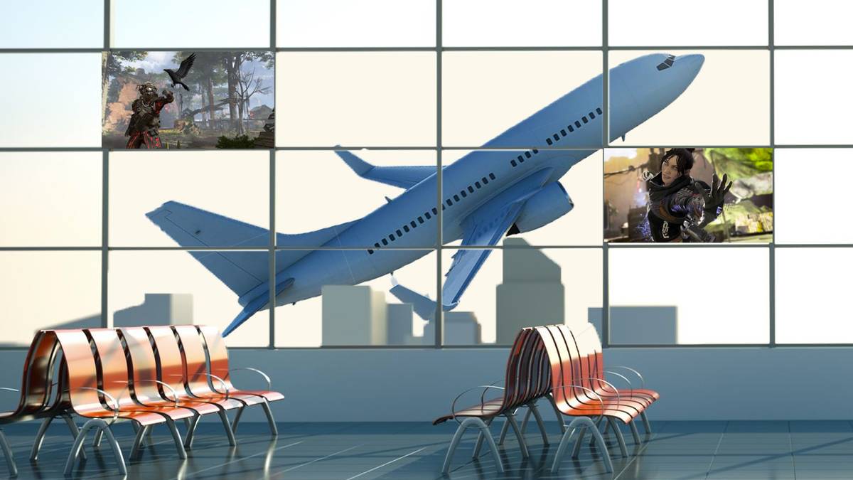 A man was caught playing Apex on Airport Monitor