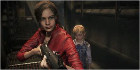 Claire Redfield and Sherry Birkin in Resident Evil 2 