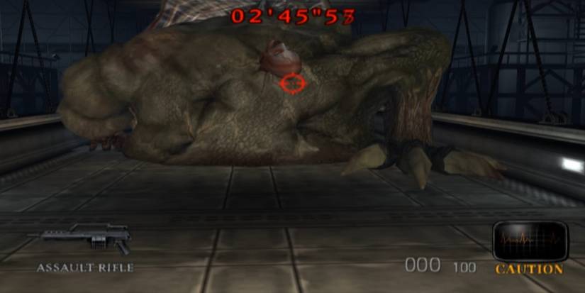Resident Evil Dead Aim - aiming at large enemy