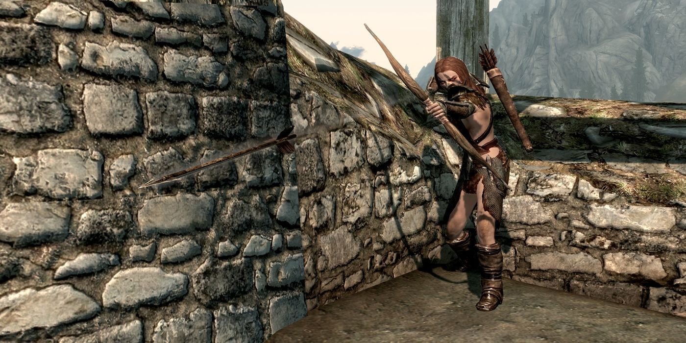 Aela Using Bow in Skyrim