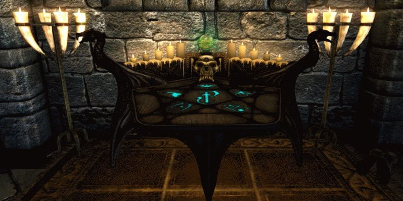 An enchantment table from Skyrim
