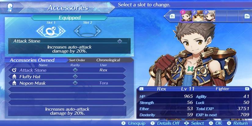 Xenoblade Chronicles 2 Menu