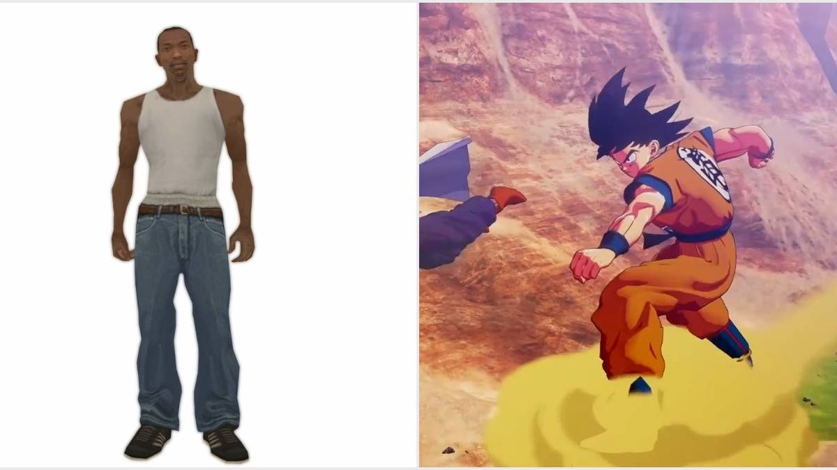 grand theft auto san andreas cj dragon ball z kakarot goku
