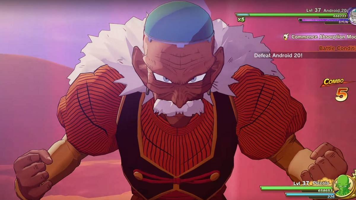 dragonball z kakarot android 20 using absorption move