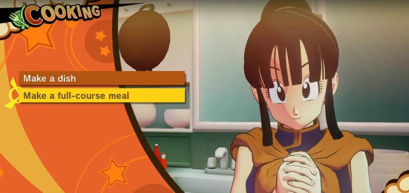 dragonball z kakarot choosing full-course meal option