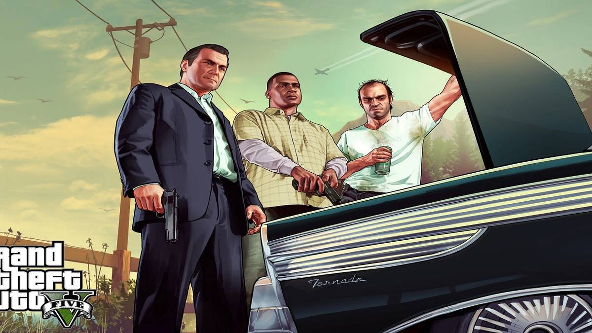 gta 5 artwork of franklin, michael, and trevor