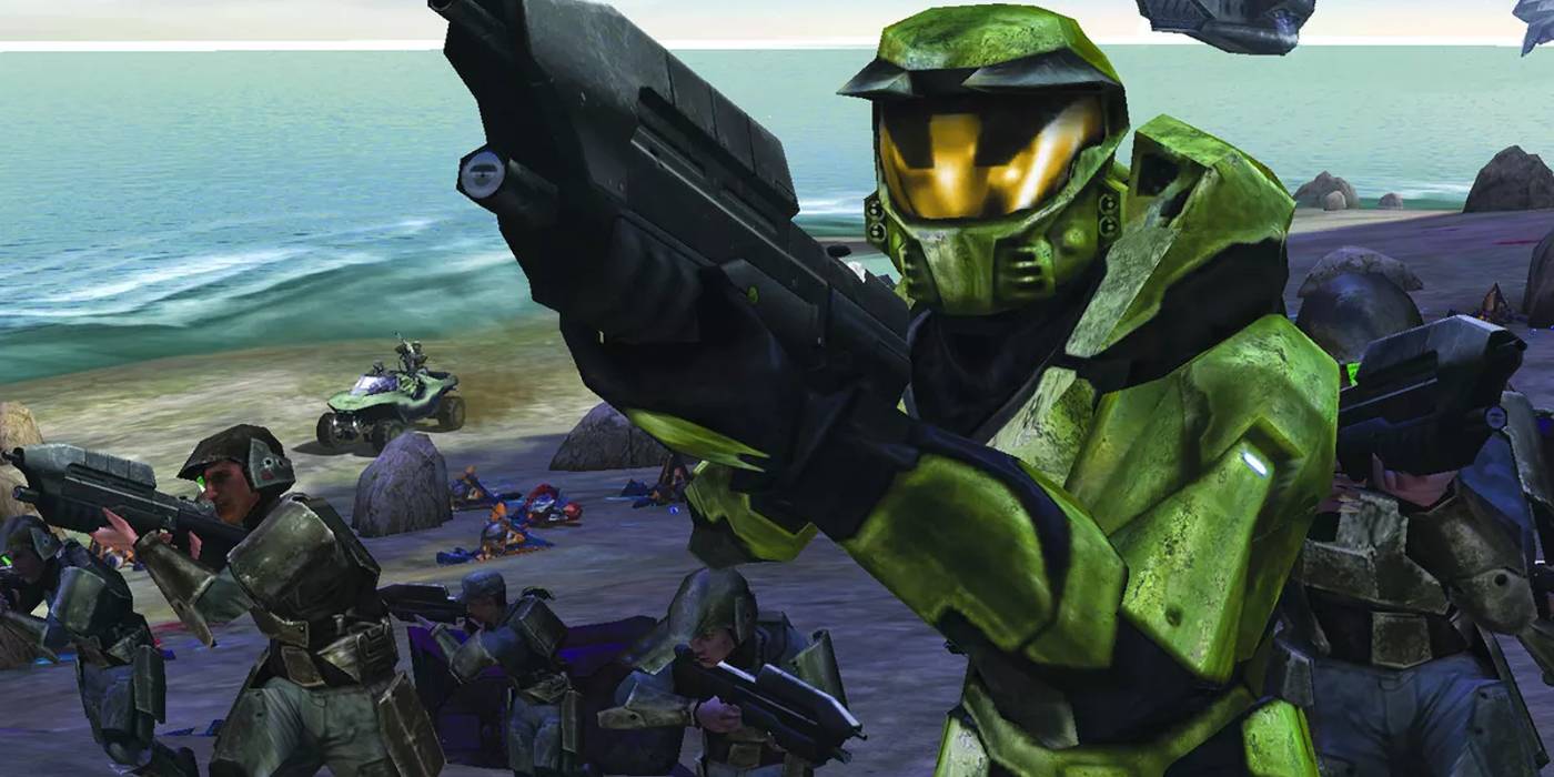 Master Chief In Battle In Halo