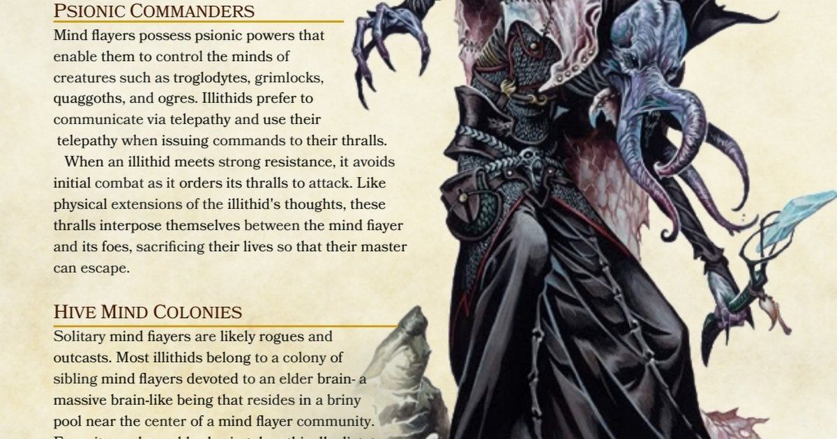 Dungeons and Dragons 5e Monster Spotlight: The Mind Flayer