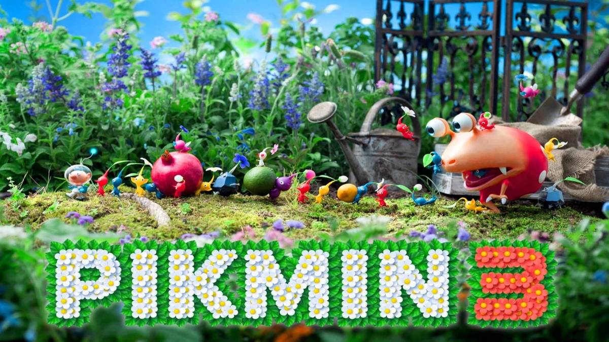 pikmin 3 official art with figures