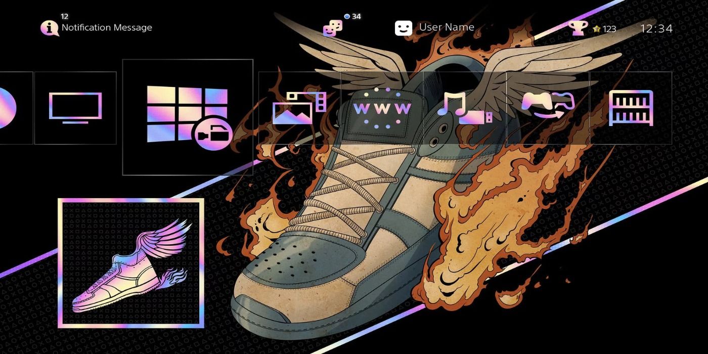 playstation wrap up sports theme flaming sneaker