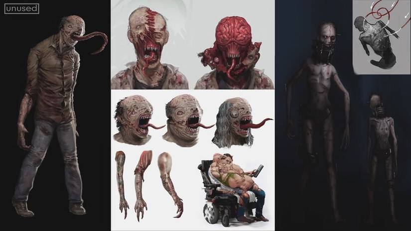 resident evil 2 full concept art scratched enemies