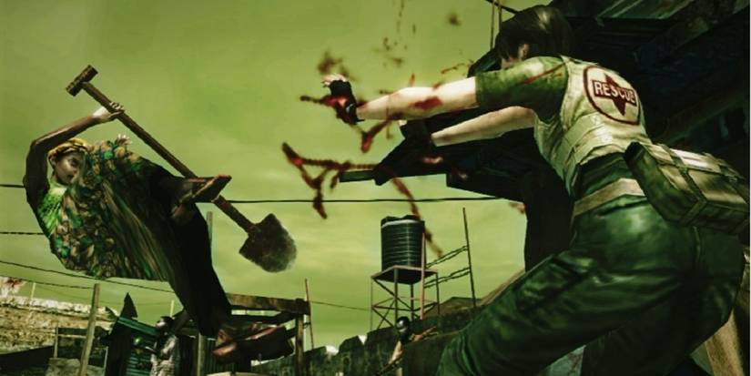 resident evil the mercenaries 3D Rebecca shooting enemy