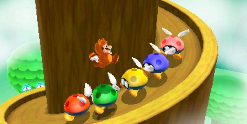super mario 3D land in squirrel suit
