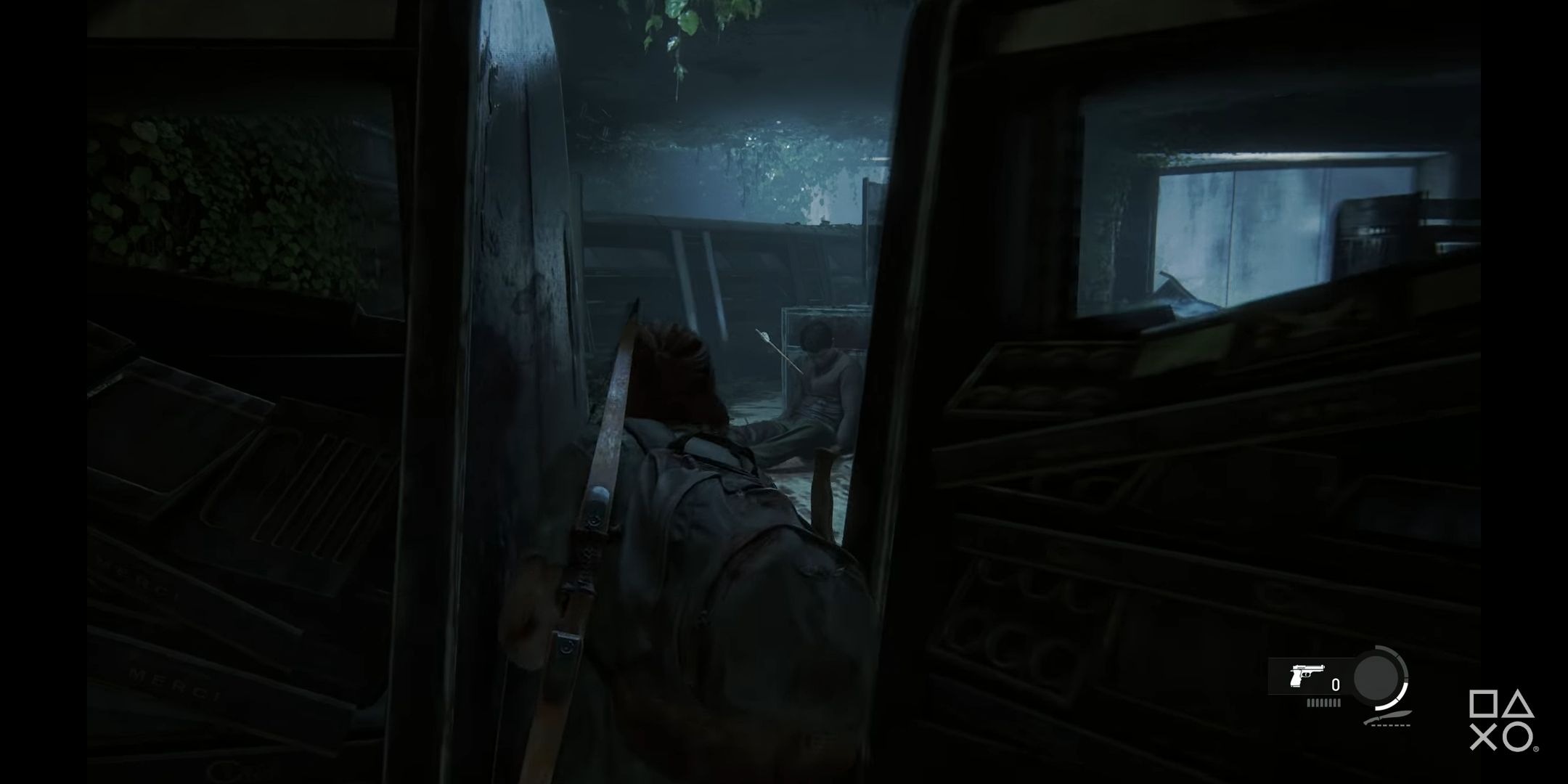 Ellie traversal in The Last of Us 2 squeezing through in gameplay trailer/demo