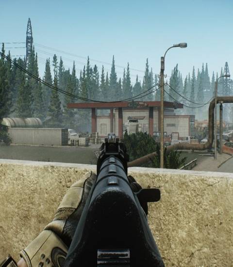vertical escape from tarkov rooftop gun looking down sight