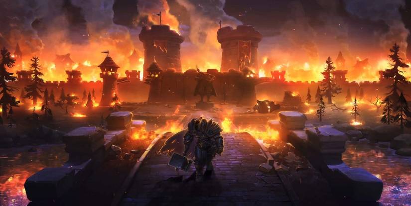 warcraft 3 reforged arthas leaving stratholme in flames