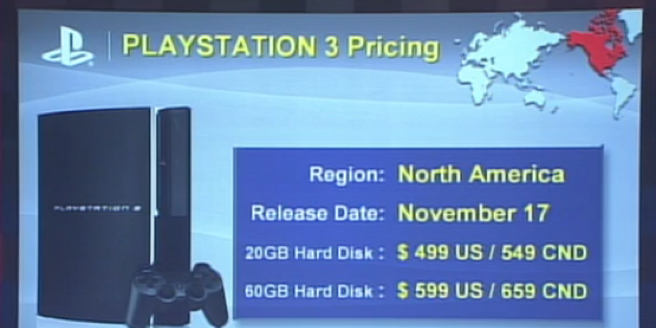 price of ps3 on release