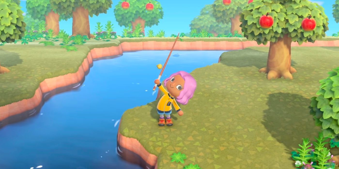 Player with fishing pole