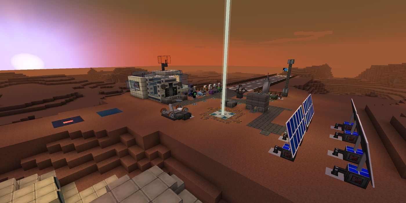 Minecraft space base in GalactiCraft