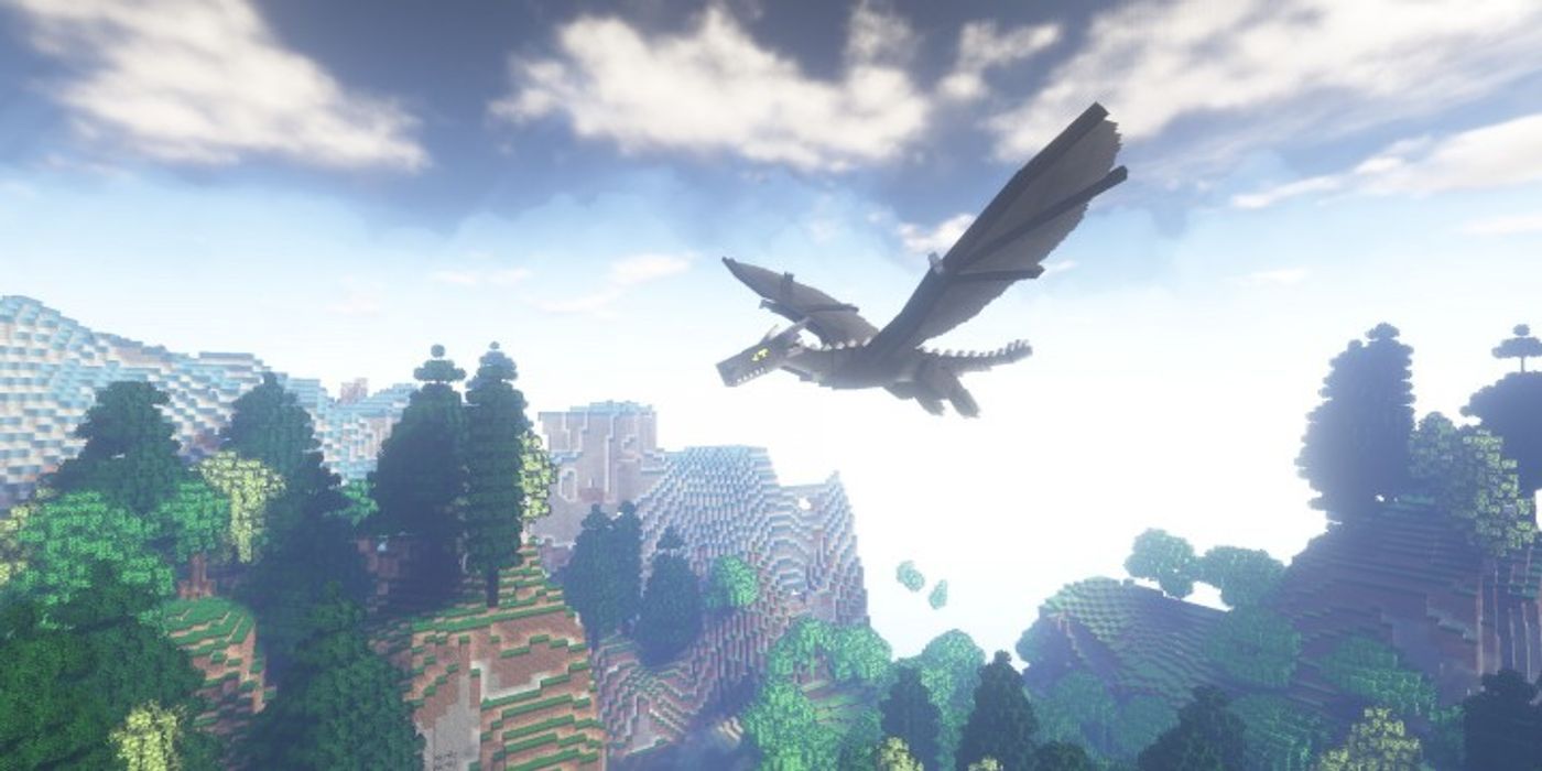 Minecraft dragon flying in RLCraft