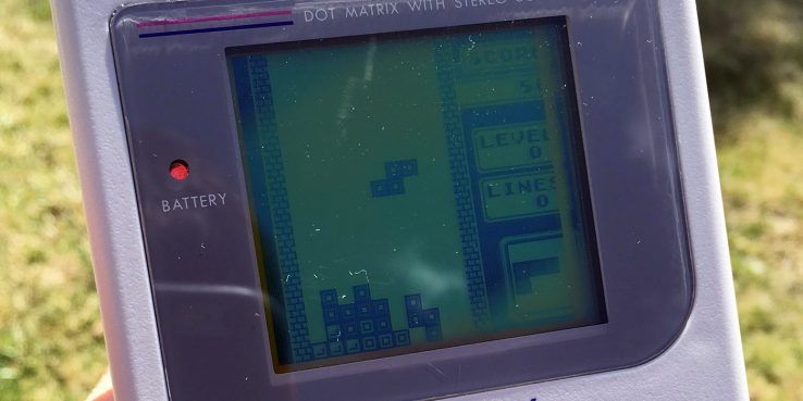 Original Game Boy with Tetris on screen