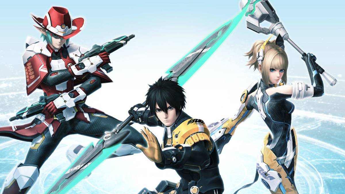 phantasy star online 2 protagonists promo art