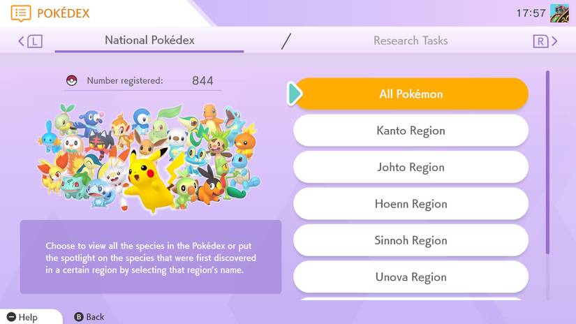 pokemon home national pokedex living