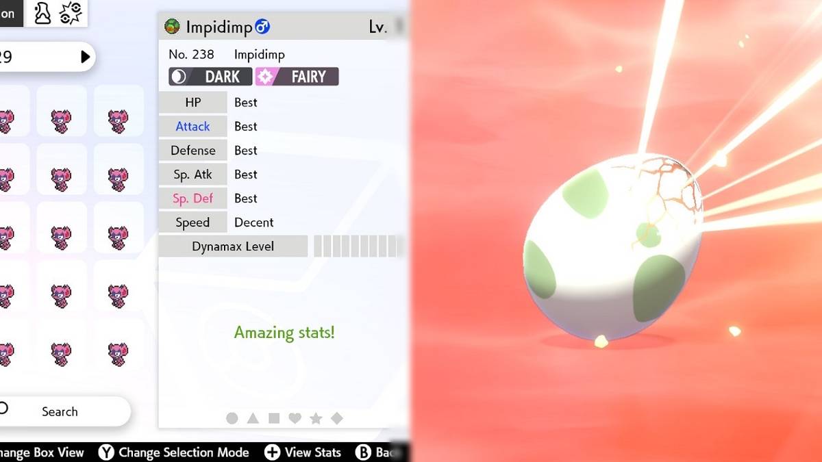 pokemon sword shield impidimp egg breeding perfect iv 6iv