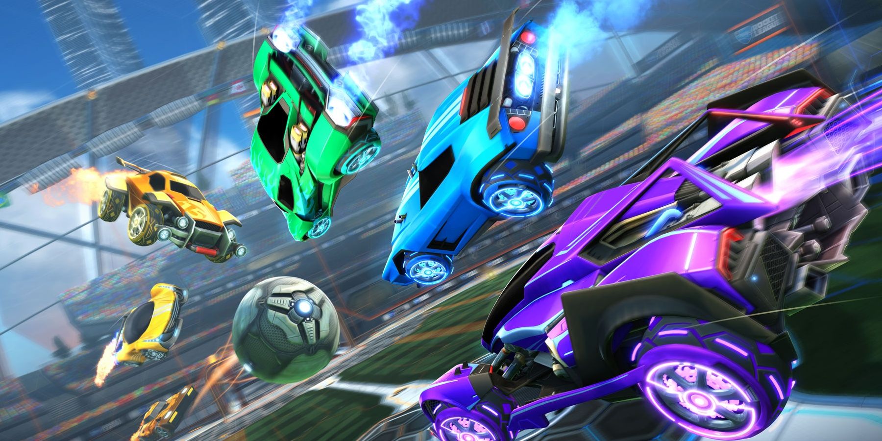 Rocket League - Multiple cars going for the ball