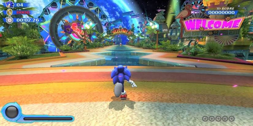 Sonic Colors - sonic running forward from behind
