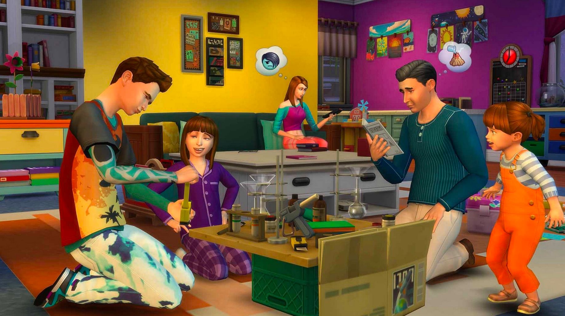 The Sims family with two males and three females