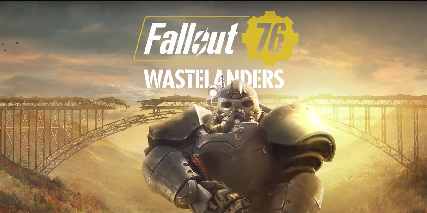 fallout 76 wastelanders logo with power armor