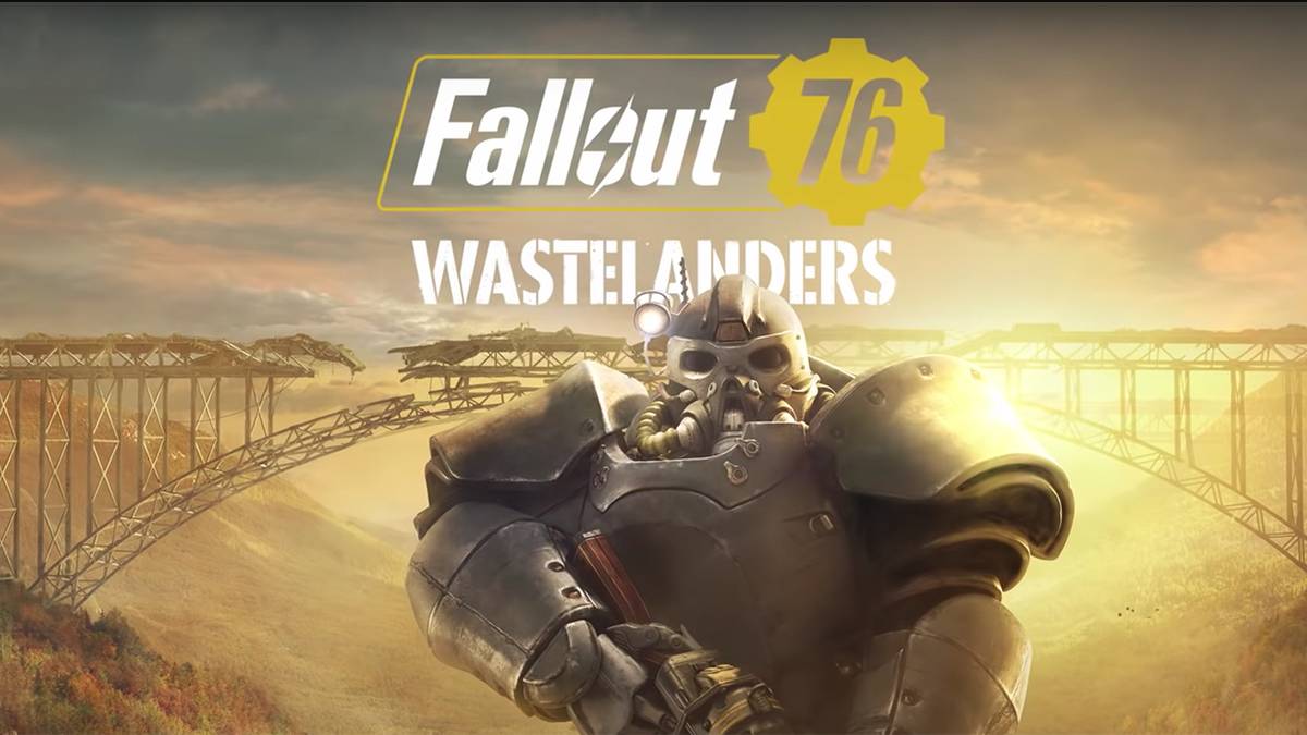 fallout 76 wastelanders logo with power armor