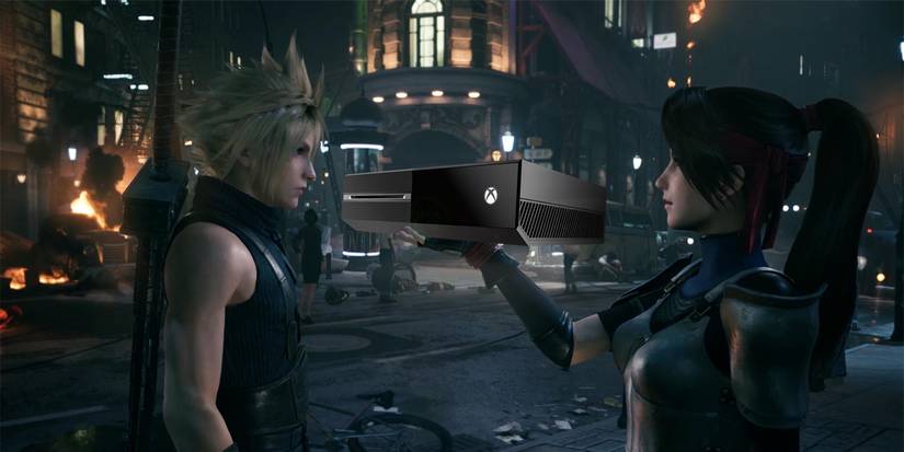Final Fantasy 7 remake Cloud presented with Xbox