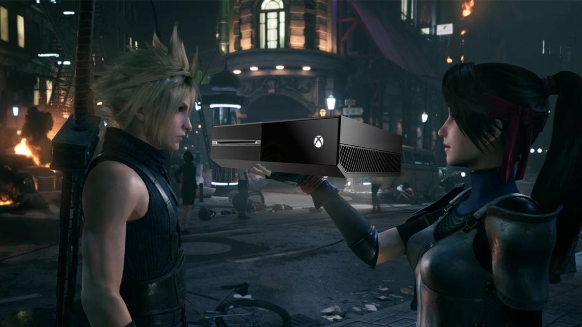 Final Fantasy 7 remake Cloud presented with Xbox