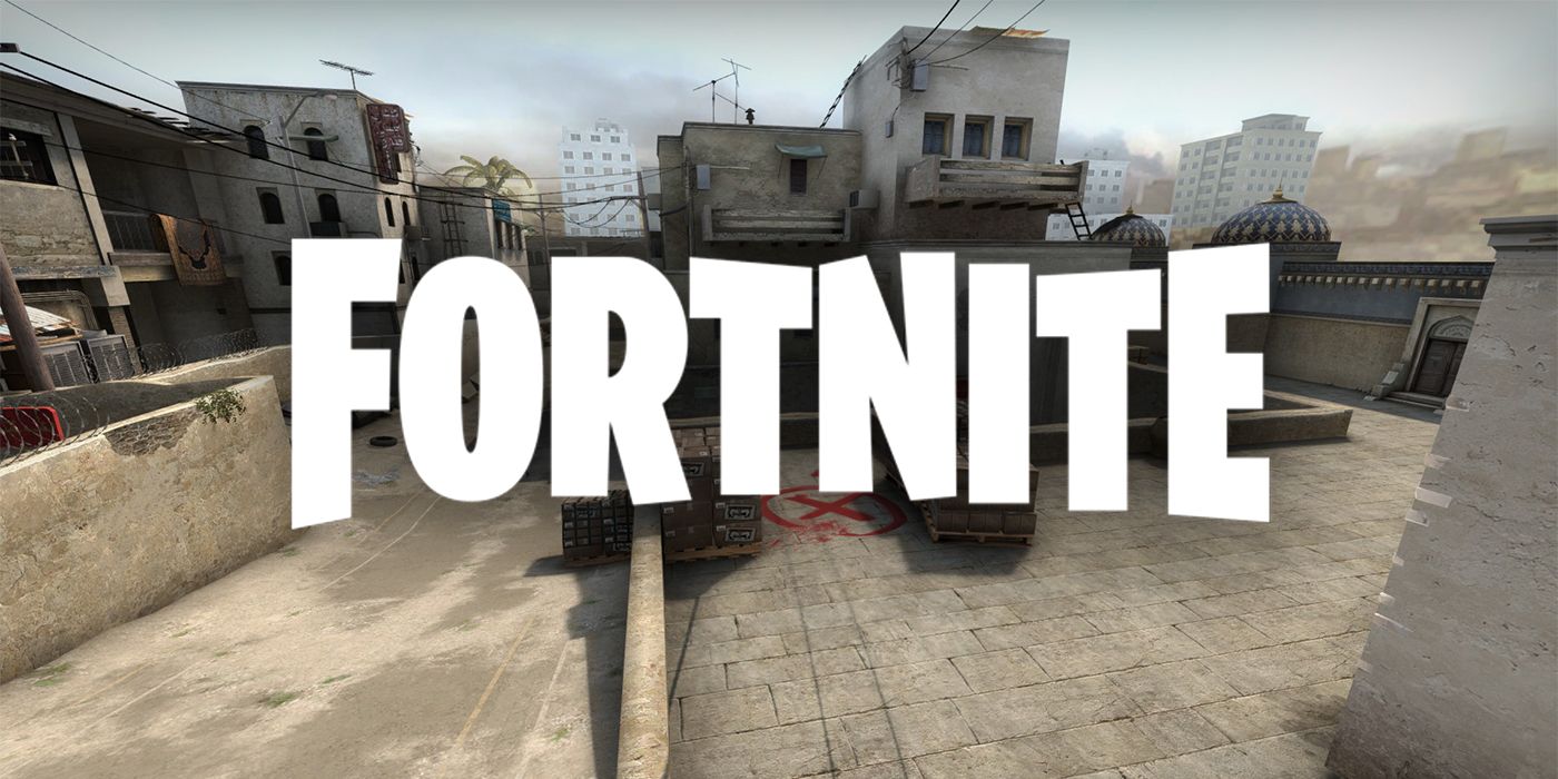 Dust 2 with Fortnite logo